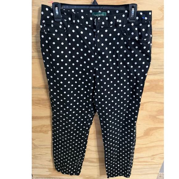 Lauren by Ralph Lauren Pants - Women's Lauren Ralph Lauren Polka Dot Pants 12 Classic Preppy Timeless